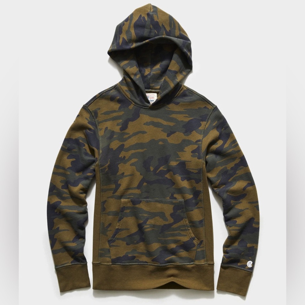 NWT $178 Todd Snyder x Champion USA Made Fatigue Green Camo Popover Hoodie